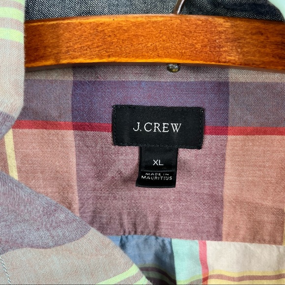J Crew Madras Plaid Button Front Shirt - Picture 5 of 6